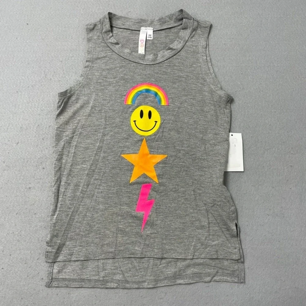 Rock Candy Malibu Sugar Shorts Set Girls 10 Kids Black Grey Smiley Face 4pc